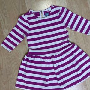 BABY GAP Girls fuchsia and white striped ribbed dress, size 4T